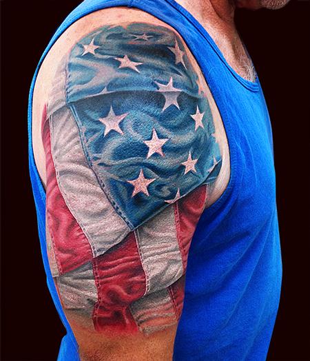 Tattoos - American Flag Tattoo - 105096